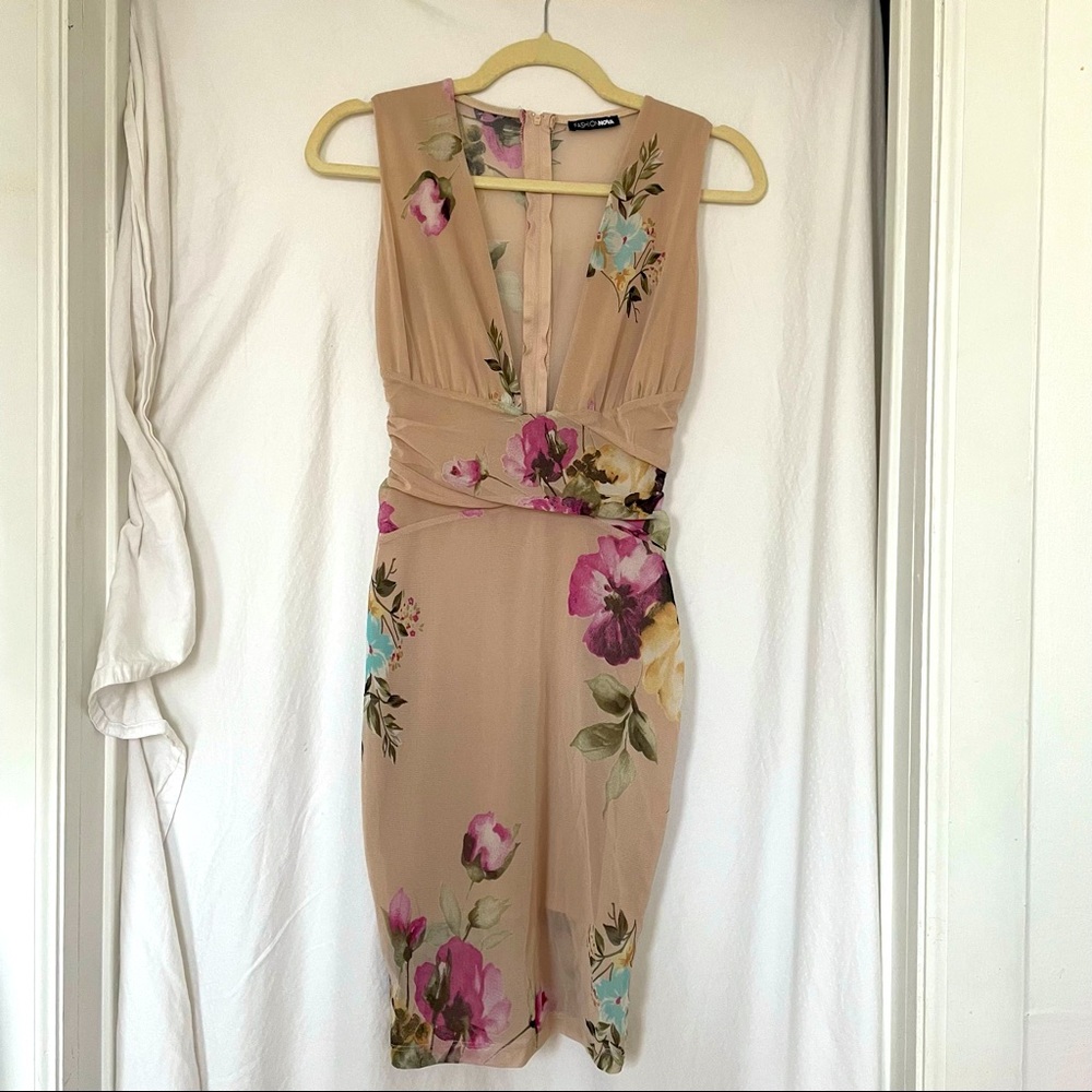 Fashion Nova Sheer Bodycon midi dress